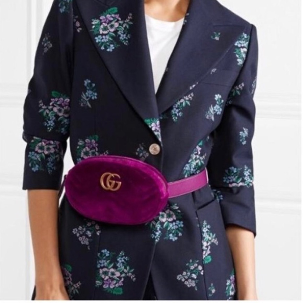 Gucci Marmont Matelassé GG Quilted Velvet Belt Bag